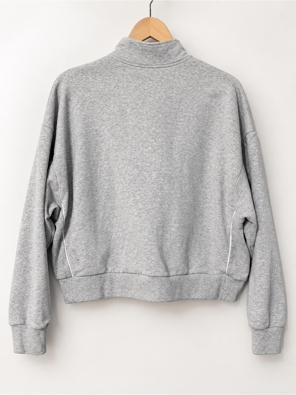 Athleta Light Gray Quarter-Zip Pullover - Picture 3 of 7